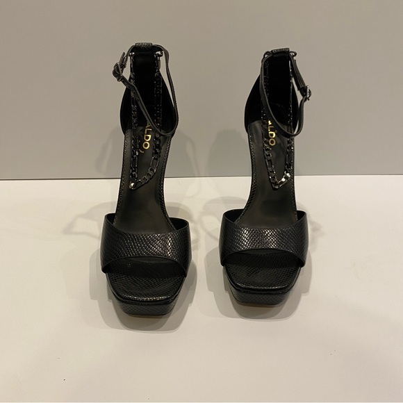 Aldo Priscilla Pumps with anklet attached in black leather - Picture 6 of 11